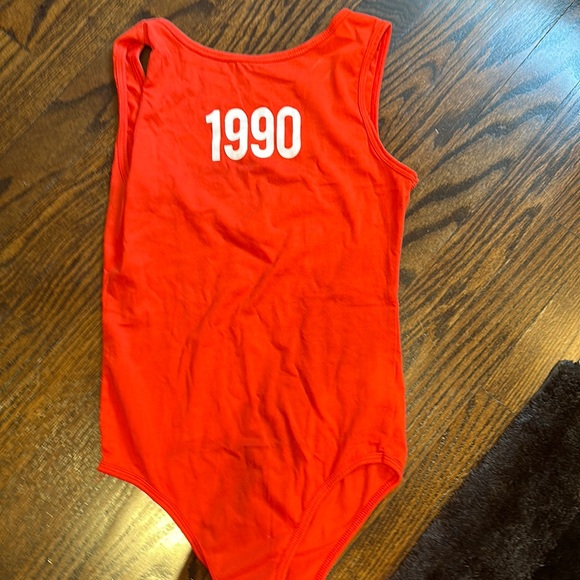 🍒1990 Red Bodysuit with scoop back - size small - a Zara throwback🍒 - Picture 1 of 5